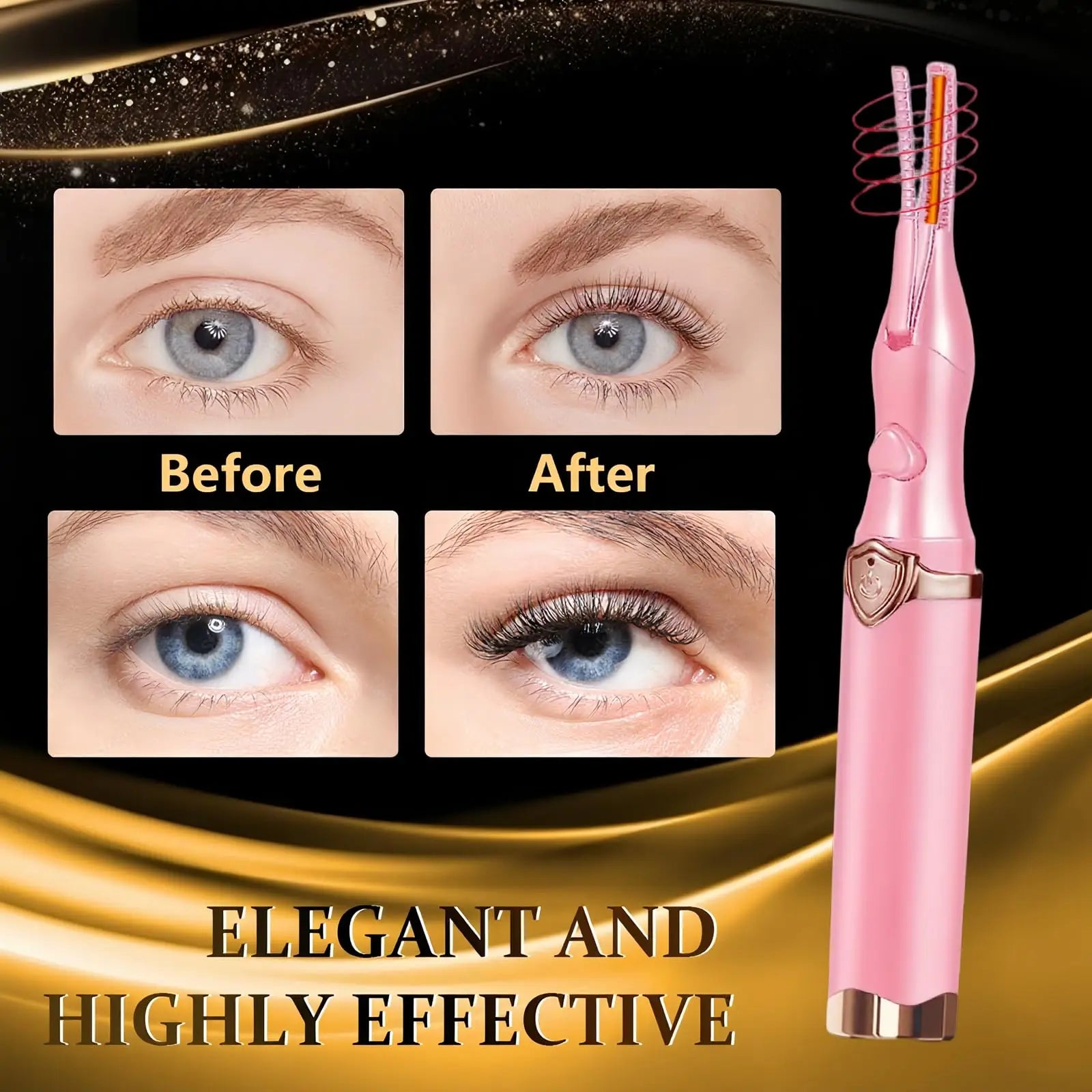 Glowvera™ Heated Eyelash Curler
 2-in-1 Clip-Type Design 3 Temperature Modes USB Rechargeable Electric Eyelash Curler for Women Girls Gift