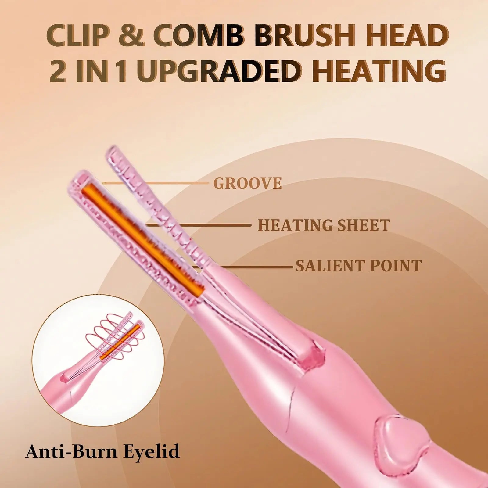 Glowvera™ Heated Eyelash Curler
 2-in-1 Clip-Type Design 3 Temperature Modes USB Rechargeable Electric Eyelash Curler for Women Girls Gift